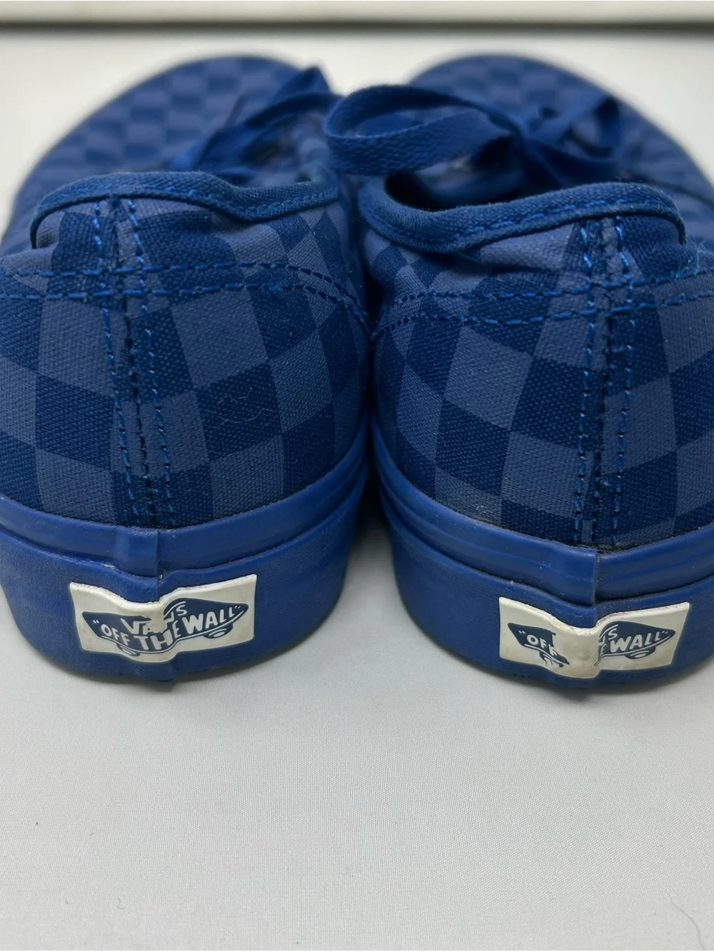 Vans Blue Checkerboard Canvas Low-Top Sneakers